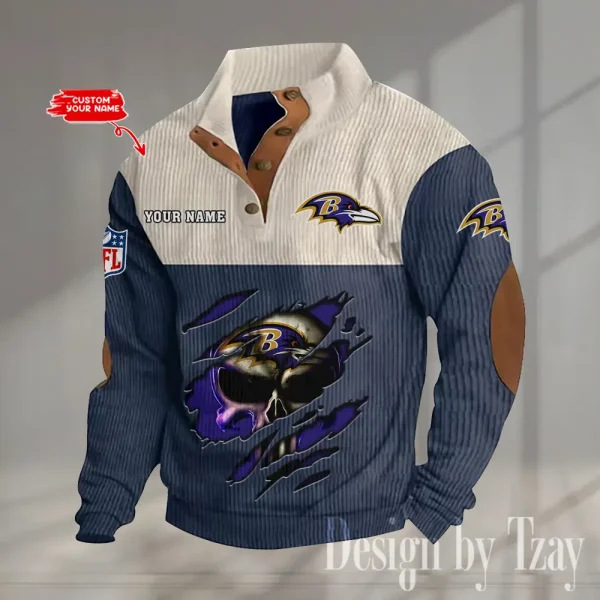 Baltimore Ravens Double Stand Collar Sport Hoodie S9DBSCH1313