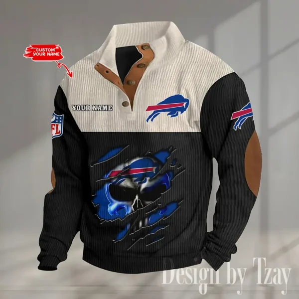 Buffalo Bills Double Stand Collar Sport Hoodie S9DBSCH1314 - Image 2