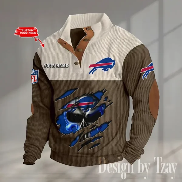 Buffalo Bills Double Stand Collar Sport Hoodie S9DBSCH1314 - Image 3