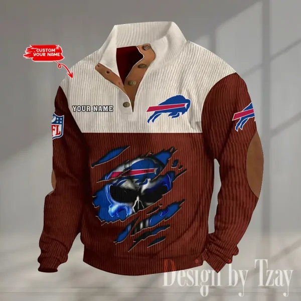 Buffalo Bills Double Stand Collar Sport Hoodie S9DBSCH1314 - Image 4