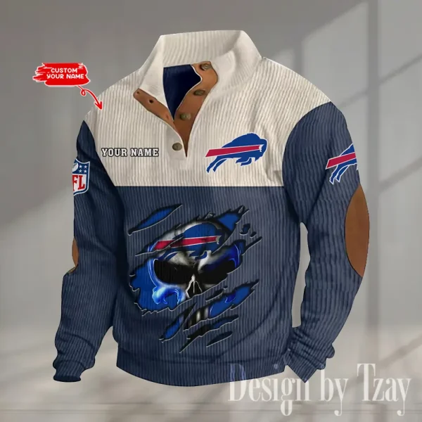 Buffalo Bills Double Stand Collar Sport Hoodie S9DBSCH1314 - Image 5