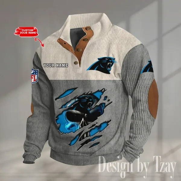 Carolina Panthers Double Stand Collar Sport Hoodie S9DBSCH1315 - Image 4