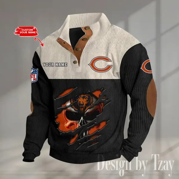 Chicago Bears Double Stand Collar Sport Hoodie S9DBSCH1316 - Image 2