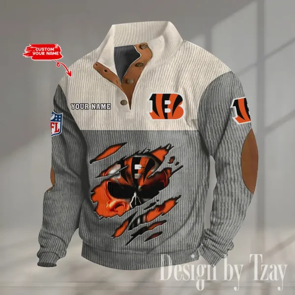 Cincinnati Bengals Double Stand Collar Sport Hoodie S9DBSCH1317 - Image 3