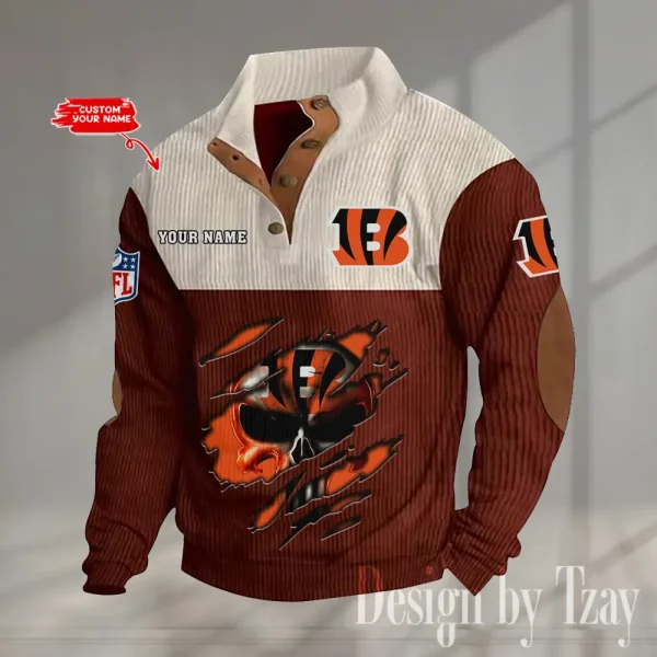 Cincinnati Bengals Double Stand Collar Sport Hoodie S9DBSCH1317 - Image 4