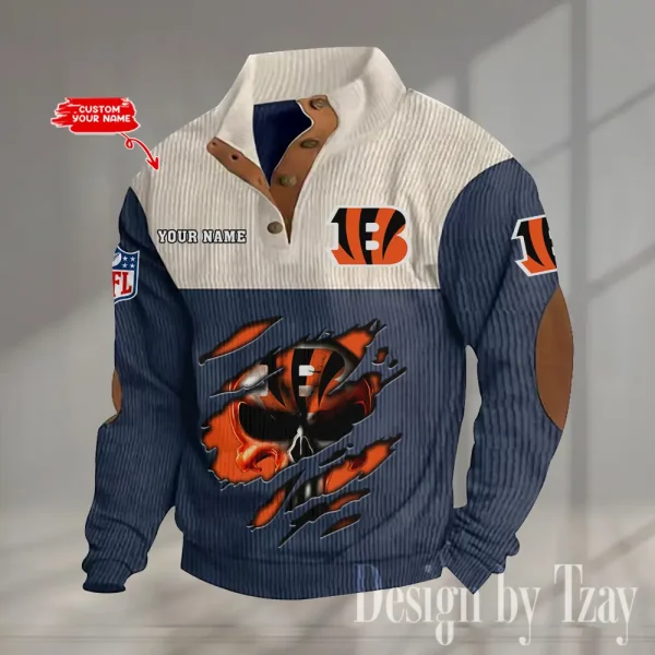 Cincinnati Bengals Double Stand Collar Sport Hoodie S9DBSCH1317 - Image 5