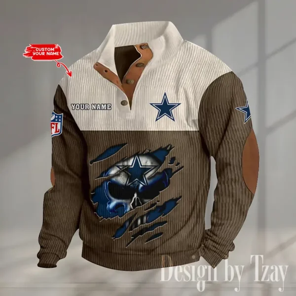 Dallas Cowboys Double Stand Collar Sport Hoodie S9DBSCH1319 - Image 3