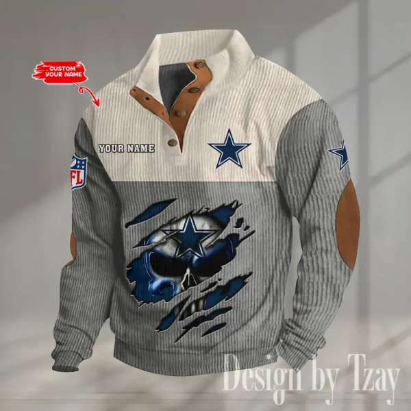 Dallas Cowboys Double Stand Collar Sport Hoodie S9DBSCH1319 - Image 4