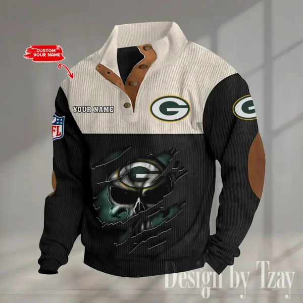 Green Bay Packers Double Stand Collar Sport Hoodie S9DBSCH1322 - Image 2