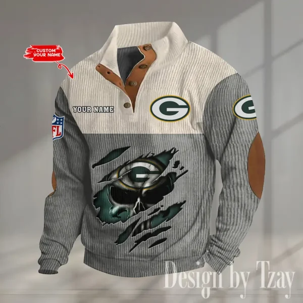 Green Bay Packers Double Stand Collar Sport Hoodie S9DBSCH1322