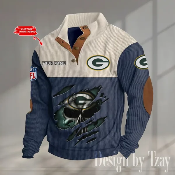 Green Bay Packers Double Stand Collar Sport Hoodie S9DBSCH1322 - Image 5