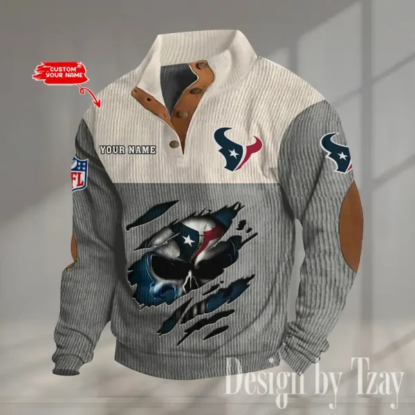 Houston Texans Double Stand Collar Sport Hoodie S9DBSCH1323 - Image 4