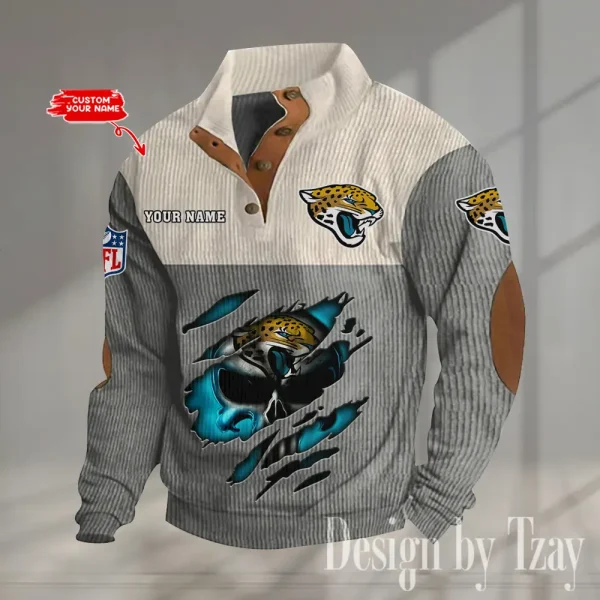 Jacksonville Jaguars Double Stand Collar Sport Hoodie S9DBSCH1325 - Image 3