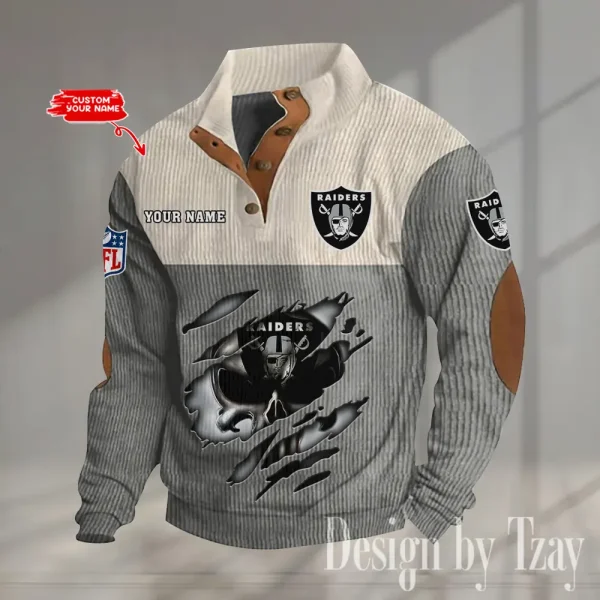 Las Vegas Raiders Double Stand Collar Sport Hoodie S9DBSCH1327 - Image 3