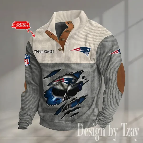 New England Patriots Double Stand Collar Sport Hoodie S9DBSCH1332 - Image 4