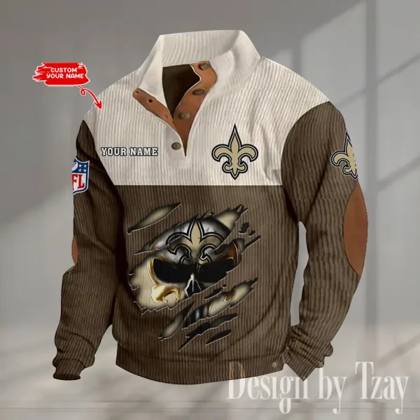 New Orleans Saints Double Stand Collar Sport Hoodie S9DBSCH1333 - Image 2