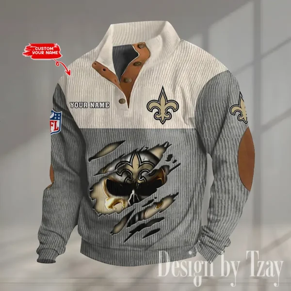 New Orleans Saints Double Stand Collar Sport Hoodie S9DBSCH1333 - Image 3