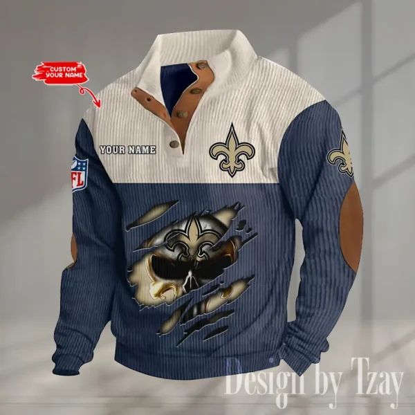 New Orleans Saints Double Stand Collar Sport Hoodie S9DBSCH1333 - Image 5