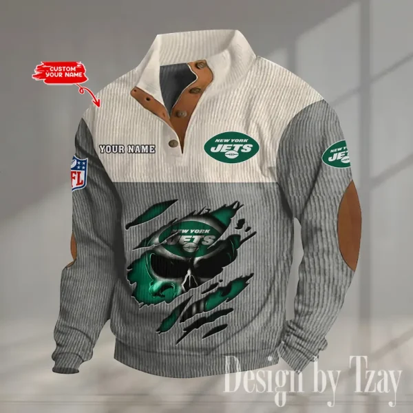 New York Jets Double Stand Collar Sport Hoodie S9DBSCH1335 - Image 3