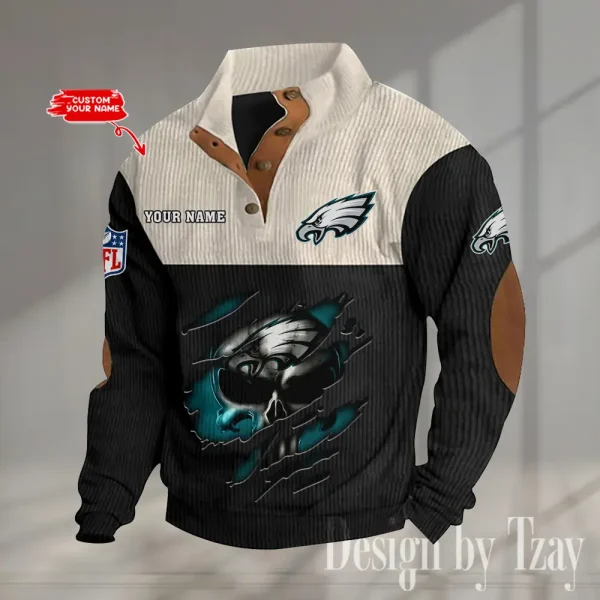 Philadelphia Eagles Double Stand Collar Sport Hoodie S9DBSCH1336 - Image 2