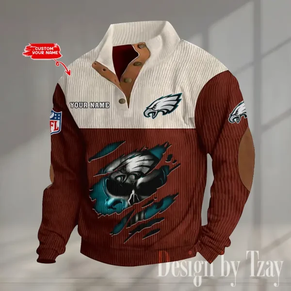 Philadelphia Eagles Double Stand Collar Sport Hoodie S9DBSCH1336 - Image 4