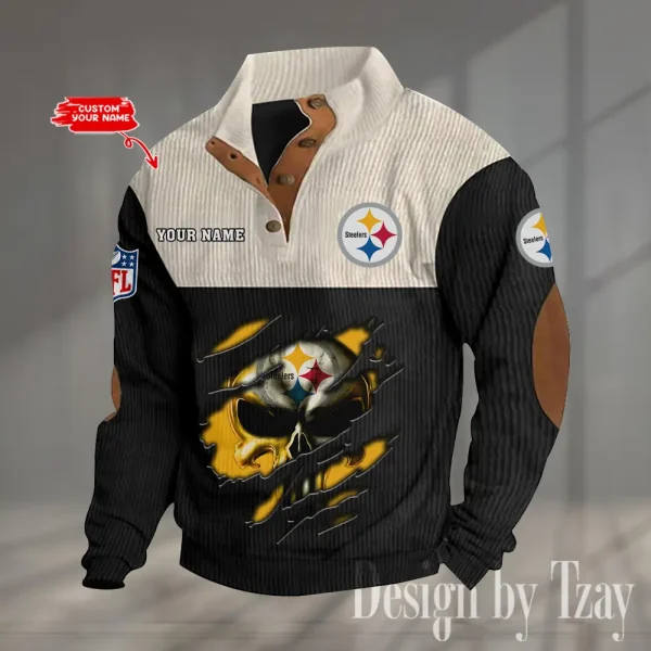 Pittsburgh Steelers Double Stand Collar Sport Hoodie S9DBSCH1337 - Image 2