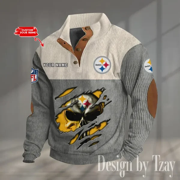 Pittsburgh Steelers Double Stand Collar Sport Hoodie S9DBSCH1337 - Image 3