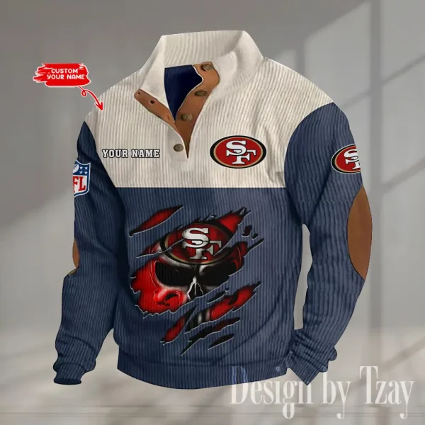 San Francisco 49ers Double Stand Collar Sport Hoodie S9DBSCH1338 - Image 5