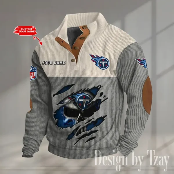 Tennessee Titans Double Stand Collar Sport Hoodie S9DBSCH1341 - Image 4