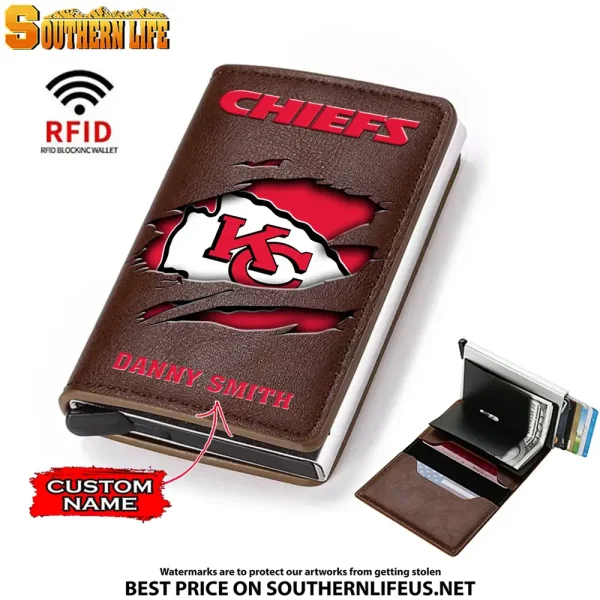 Kansas City Chiefs Credit Card Holder Leather Wallet SPTCHLW001 - Image 3