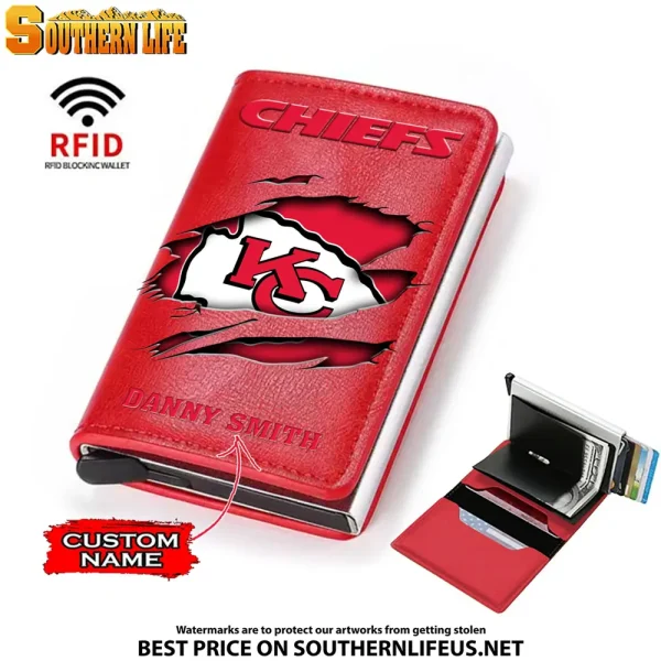 Kansas City Chiefs Credit Card Holder Leather Wallet SPTCHLW001 - Image 4