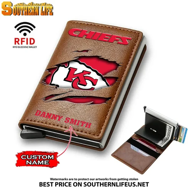 Kansas City Chiefs Credit Card Holder Leather Wallet SPTCHLW001 - Image 6