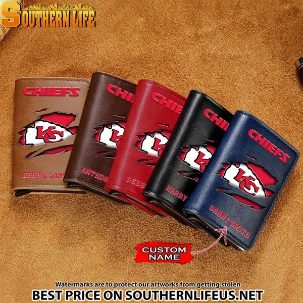 Kansas City Chiefs Credit Card Holder Leather Wallet SPTCHLW001