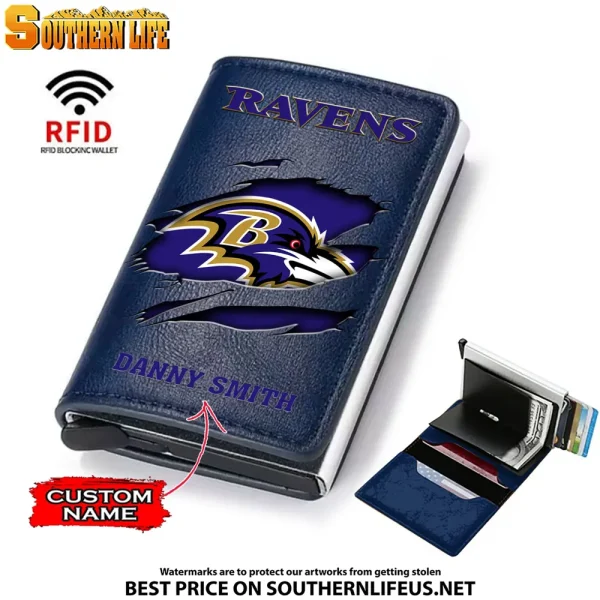 Baltimore Ravens Credit Card Holder Leather Wallet SPTCHLW003 - Image 2