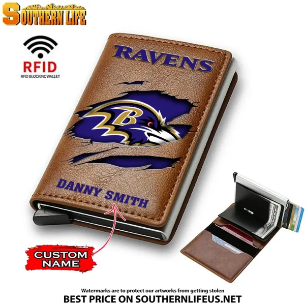 Baltimore Ravens Credit Card Holder Leather Wallet SPTCHLW003 - Image 5