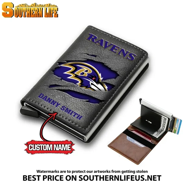 Baltimore Ravens Credit Card Holder Leather Wallet SPTCHLW003 - Image 6