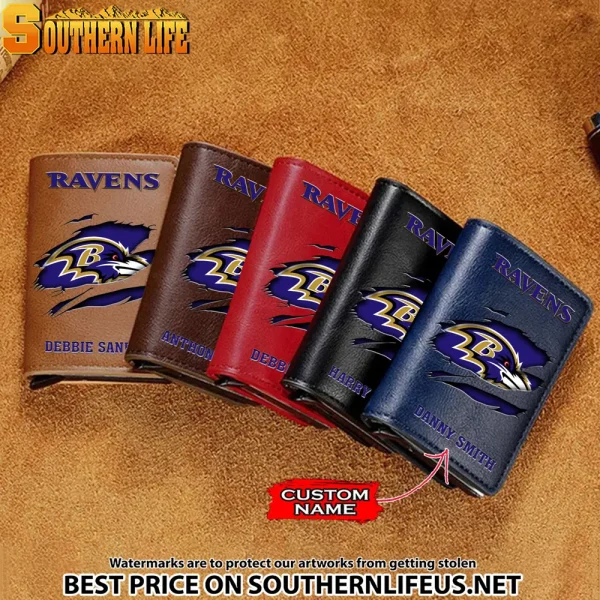 Baltimore Ravens Credit Card Holder Leather Wallet SPTCHLW003