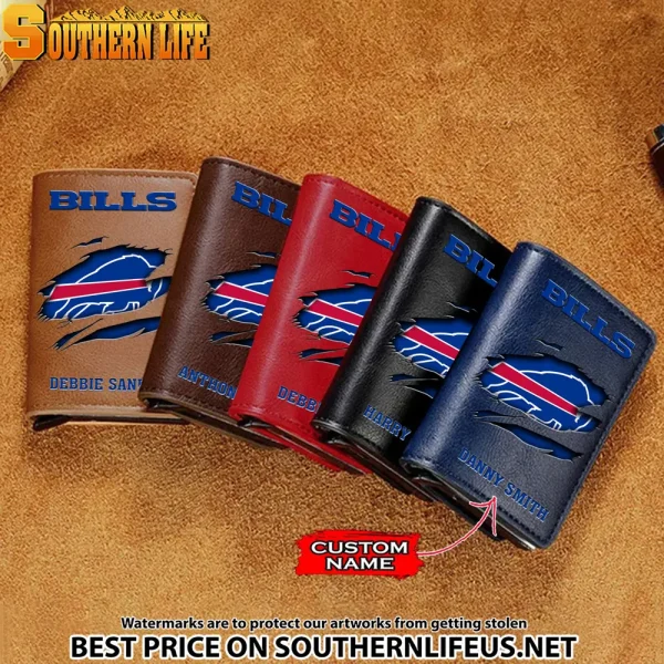 Buffalo Bills Credit Card Holder Leather Wallet SPTCHLW004