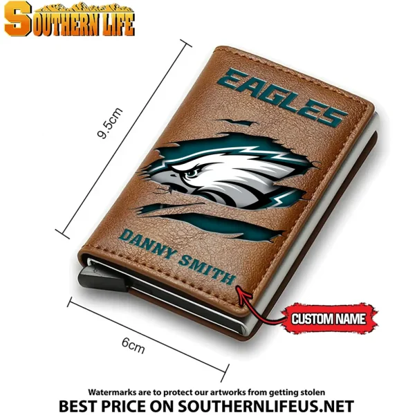 Philadelphia Eagles Credit Card Holder Leather Wallet SPTCHLW005 - Image 2