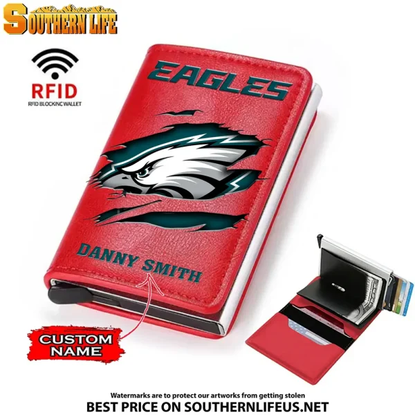 Philadelphia Eagles Credit Card Holder Leather Wallet SPTCHLW005 - Image 3