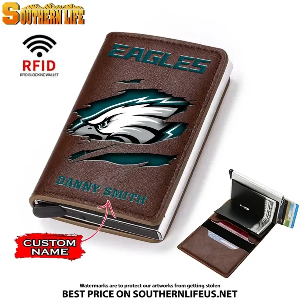 Philadelphia Eagles Credit Card Holder Leather Wallet SPTCHLW005 - Image 4