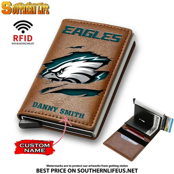 Philadelphia Eagles Credit Card Holder Leather Wallet SPTCHLW005 - Image 6