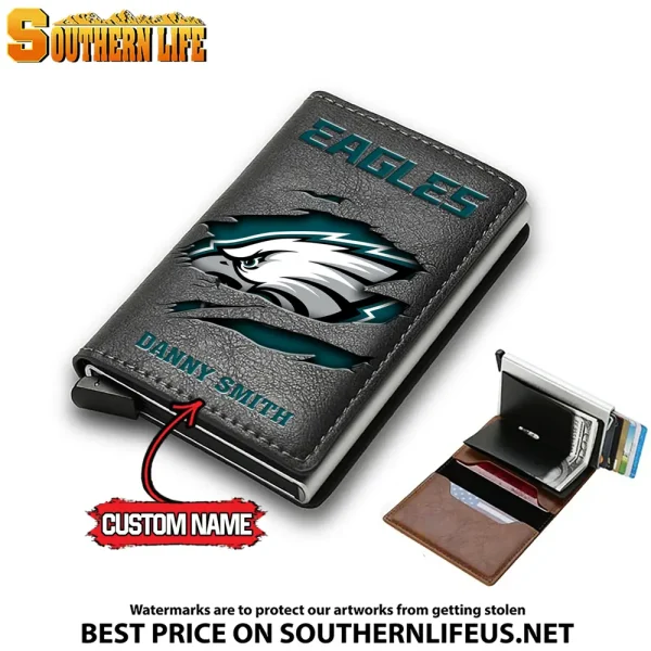 Philadelphia Eagles Credit Card Holder Leather Wallet SPTCHLW005 - Image 7