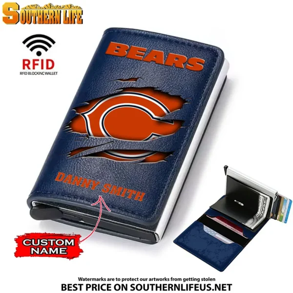 Chicago Bears Credit Card Holder Leather Wallet SPTCHLW006 - Image 5