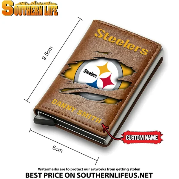 Pittsburgh Steelers Credit Card Holder Leather Wallet SPTCHLW007 - Image 2