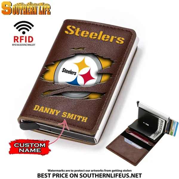 Pittsburgh Steelers Credit Card Holder Leather Wallet SPTCHLW007 - Image 4