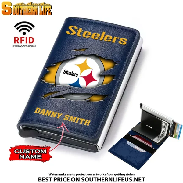 Pittsburgh Steelers Credit Card Holder Leather Wallet SPTCHLW007 - Image 5