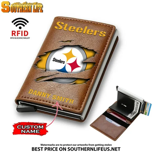 Pittsburgh Steelers Credit Card Holder Leather Wallet SPTCHLW007 - Image 6