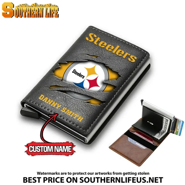 Pittsburgh Steelers Credit Card Holder Leather Wallet SPTCHLW007 - Image 7