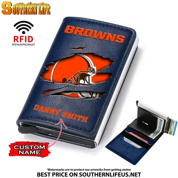 Cleveland Browns Credit Card Holder Leather Wallet SPTCHLW009 - Image 5